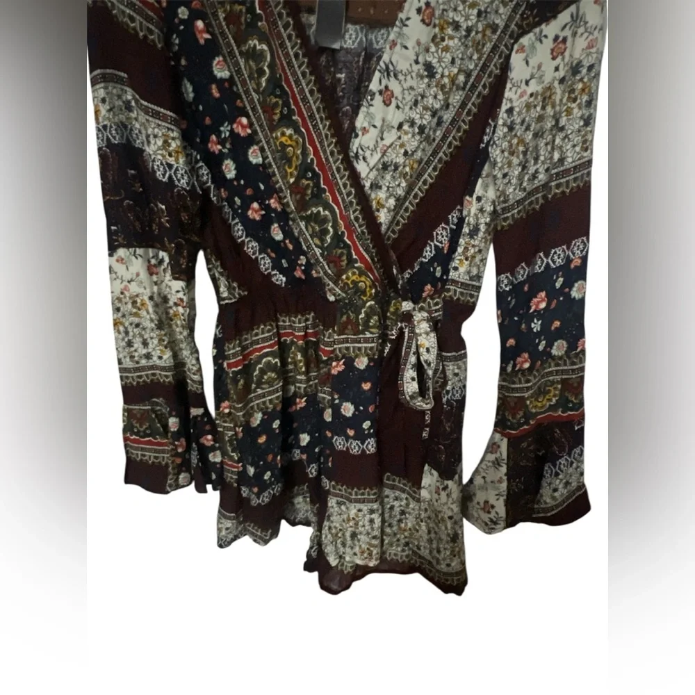 Flying Tomato Multicolor Patchwork Blouse - Picture 2 of 3